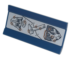 Vehicle Spoiler / Plow Blade 6 x 3 with Hinge with Skull with Helmet, Hammer and Shield with Metal Plates and Rivets Pattern (Sticker) - Set 70840