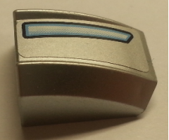 Slope, Curved 2 x 2 Lip with Headlight Medium Blue and White Pattern Model Left Side (Sticker) - Set 8140
