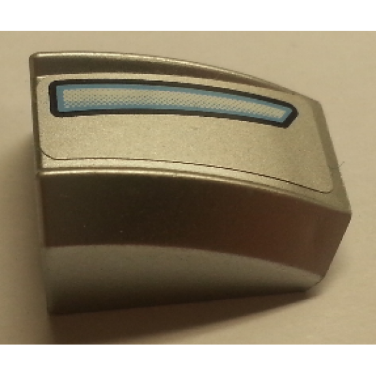 Slope, Curved 2 x 2 Lip with Headlight Medium Blue and White Pattern Model Left Side (Sticker) - Set 8140