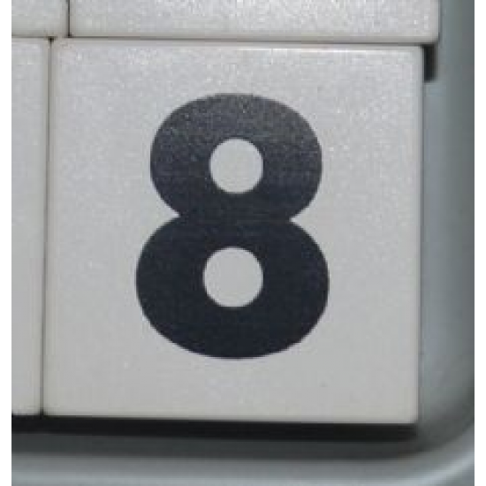 Duplo, Tile 2 x 2 x 1 with Black Number 8 Pattern