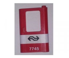 Door 1 x 4 x 5 Train Right with White Stripe and Dutch NS '7745' Pattern (Sticker) - Set 7745