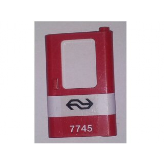 Door 1 x 4 x 5 Train Right with White Stripe and Dutch NS '7745' Pattern (Sticker) - Set 7745