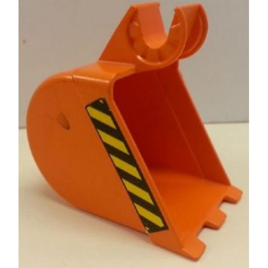 Duplo, Toolo Digger Bucket with 3 Teeth with Black and Yellow Danger Stripes Pattern on Both Sides (Stickers) - Set 3590