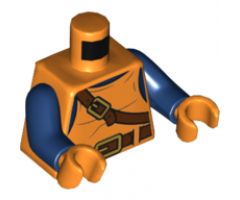 Torso Top with Belts, Bag on Back Pattern / Dark Blue Arms / Orange Hands