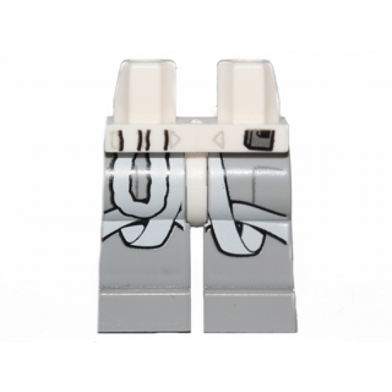 Hips and Light Bluish Gray Legs with SW Light Aqua Belts Pattern