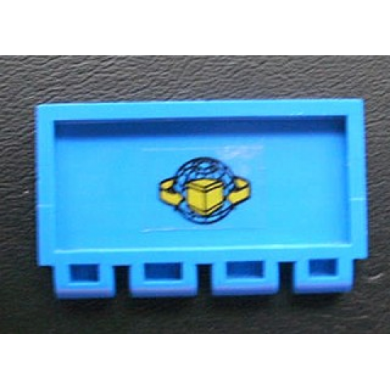 Hinge Train Gate 2 x 4 with Box and Arrows and Globe Pattern (Sticker) - Set 4555