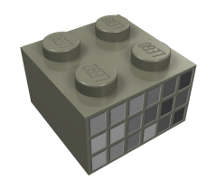 Brick 2 x 2 with Gray Squares on Two Sides Pattern