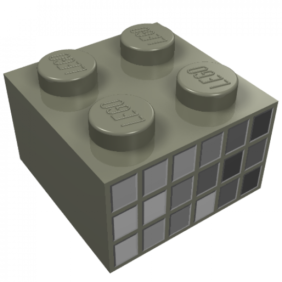 Brick 2 x 2 with Gray Squares on Two Sides Pattern