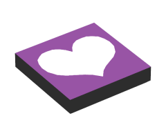 Tile 2 x 2 with Light Violet Heart on Purple Background Pattern