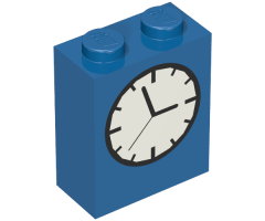 Brick 1 x 2 x 2 with Inside Axle Holder with Clock Face Pattern