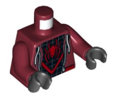 Torso Jacket and Spider-Man Costume Red Spider Pattern (Miles Morales) / Dark Red Arms / Black Hands