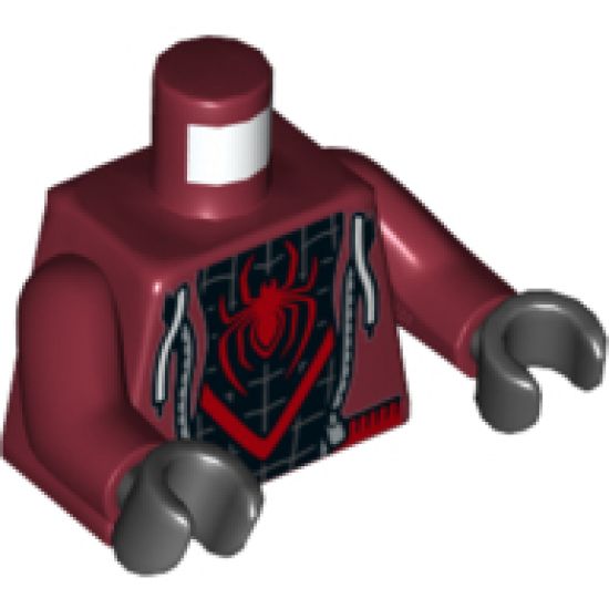 Torso Jacket and Spider-Man Costume Red Spider Pattern (Miles Morales) / Dark Red Arms / Black Hands