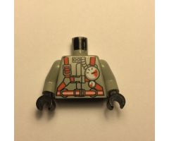 Torso Fire Shirt with Gauge and Orange Belt Pattern / Light Gray Arms / Black Hands