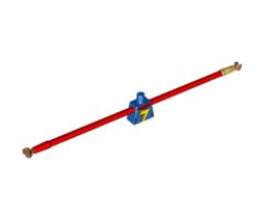 Torso, Modified Female Red Scarf and Yellow Lightning Bolt Pattern / Red Long Rubber Arms with 1 Pearl Gold Cuff Pattern / Medium Nougat Hands