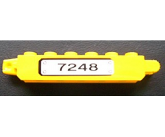 Hinge Brick 1 x 6 Locking, 9 Teeth with Black '7248' on White Background Pattern Model Left Side (Sticker) - Set 7248