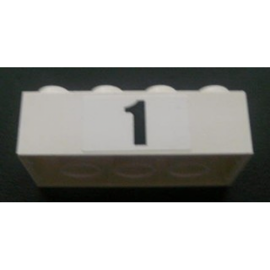 Brick 2 x 4 with Black '1' Pattern (Sticker) - Set 8672