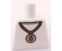 Torso Gold Medallion with Dollar Sign Pattern