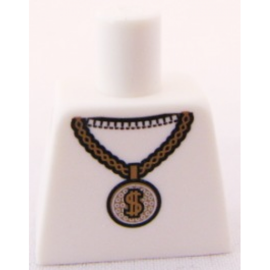 Torso Gold Medallion with Dollar Sign Pattern