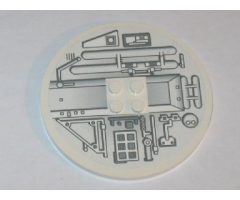 Tile, Round 8 x 8 with Machinery Pattern Model Right (Sticker) - Set 10019