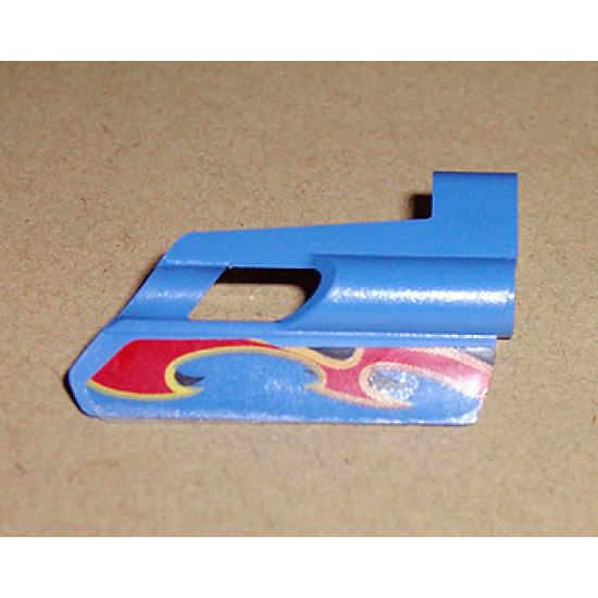 Technic, Panel Fairing #25 Small Short, Small Hole, Side A with Flame Pattern (Sticker) - Set 8646