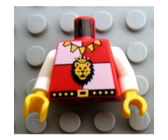 Torso Castle Royal Knights Lion Head and Necklace Pattern / White Arms / Yellow Hands
