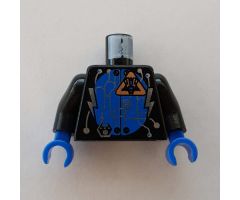 Torso Space Insectoids Silver Circuitry, Lightning Bolts over Blue Circle Pattern / Black Arms / Blue Hands