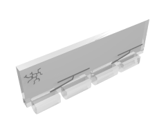 Windscreen 1 x 4 x 1 1/3 with Bottom Hinge with Wipers Pattern