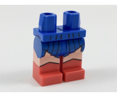 Hips and Red Legs with Blue Uneven Skirt and Light Nougat Legs Pattern
