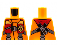 Torso Coast Guard, Jacket with Harness and Yellow Coast Guard Logo Badge Pattern