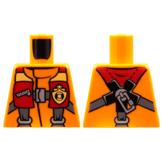 Torso Coast Guard, Jacket with Harness and Yellow Coast Guard Logo Badge Pattern