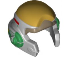 Minifigure, Headgear Helmet SW Rebel with Dark Tan, Gold and Green A-wing Pilot Pattern