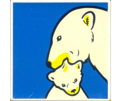 Duplo, Tile 2 x 2 x 1 with Polar Bear Mosaic Picture 13 Pattern (Set 1079)