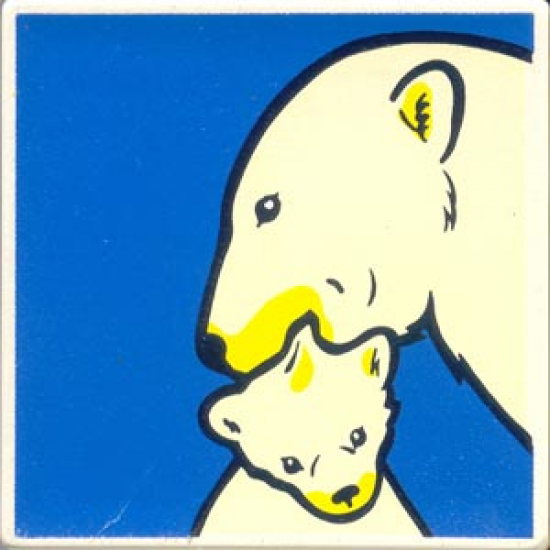Duplo, Tile 2 x 2 x 1 with Polar Bear Mosaic Picture 13 Pattern (Set 1079)