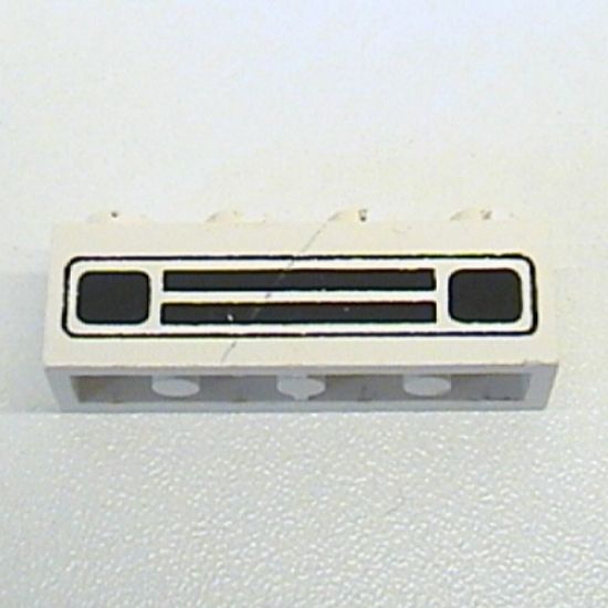 Brick 1 x 4 with Car Grille Black Pattern (Undetermined Type)