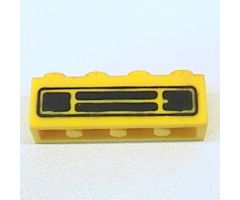 Brick 1 x 4 with Car Grille Black Pattern (Undetermined Type)