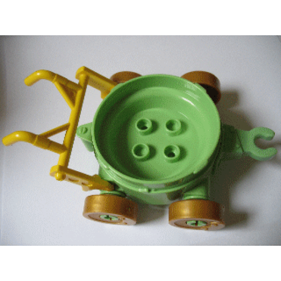 Duplo, Vehicle Cart with Wheels and Yellow Handlebars