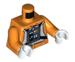 Torso SW Rebel Pilot with Black Belt with Buckle on Back Pattern / Orange Arms / White Hands