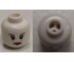 Minifigure, Head Female with Red Lips, Eyelashes, 2 Red Dots on Cheeks Pattern (SW Queen Amidala) - Blocked Open Stud