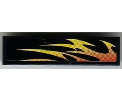 Tile 1 x 4 with Red and Orange Flames Pattern Model Left (Sticker) - Set 8899