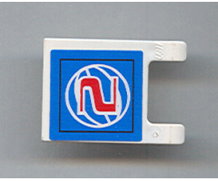 Flag 2 x 2 Square with Red Number 2 on Blue Background with White Basketball Pattern (Sticker) - Set 3432