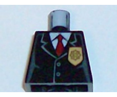 Torso Police Jacket with Gold Badge and Red Tie Pattern