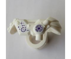 Minifigure, Body Wear Armor Shoulder Pads with Scabbard for Two Katanas and Mechanical Components with Silver and Dark Purple Controls Pattern