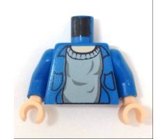 Torso Harry Potter Open Shirt and Sweater, Light Nougat Neck Pattern / Blue Arms / Light Nougat Hands