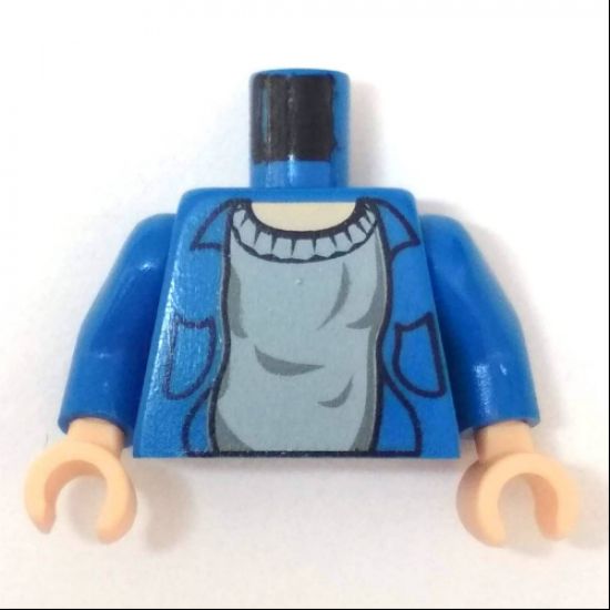 Torso Harry Potter Open Shirt and Sweater, Light Nougat Neck Pattern / Blue Arms / Light Nougat Hands