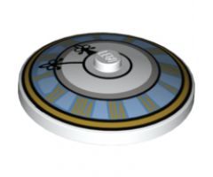 Dish 4 x 4 Inverted (Radar) with Solid Stud with Clock Face Light Blue with Roman Numerals Pattern
