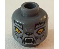 Minifigure, Head Dual Sided Alien Chima Wolf with Yellow Eyes, Fangs, Closed Mouth / Open Mouth Pattern (Wakz) - Blocked Open Stud