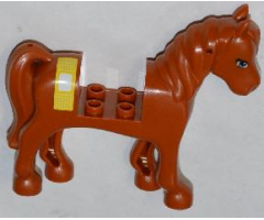 Horse with 2 x 2 Cutout, Blue Eyes and White Blaze with Bandage Pattern (Sticker) - Set 3188