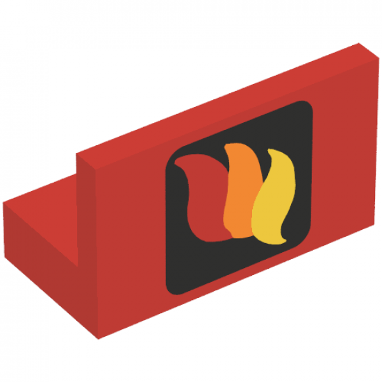 Panel 1 x 2 x 1 with Classic Fire Logo Pattern