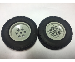 Wheel & Tire Assembly 68.8 x 24 Model Team Type 2 (notches around wheel ring) with Black Tire 68.8 x 24 ( 32004b / 32003)