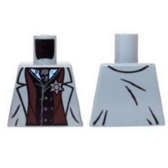 Torso Jacket with Vest, Star Badge and Dark Bluish Gray Tie Pattern